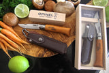 Opinel #08 Folding Knife - 'Olive Wood ' w/sheath in Pencil Case