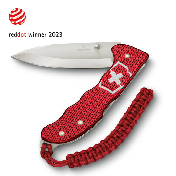 Victorinox Swiss Army Knife Evoke Alox, Silver Blade, Red