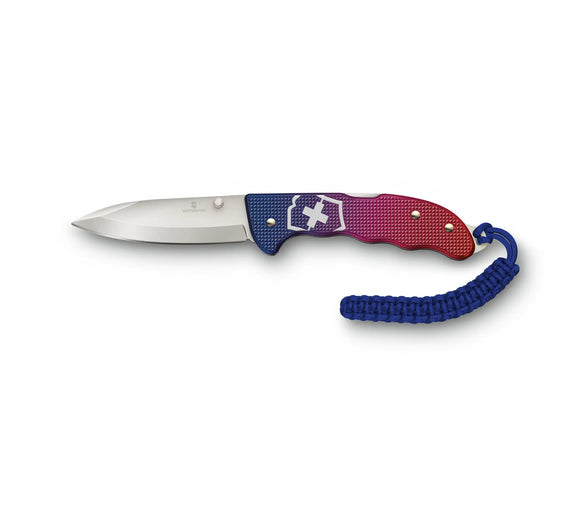 Victorinox Swiss Army Knife Evoke Alox, Silver Blade, Blue Red