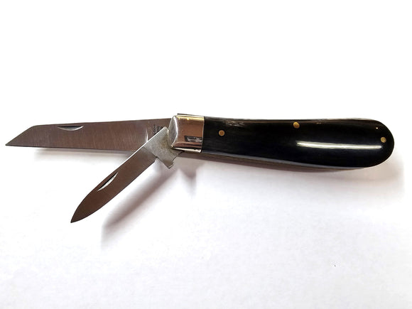 Joseph Rodgers Sheepsfoot Pen Knife (6cm) & Spearpoint (4cm) Pen Knife - Buffalo Scales