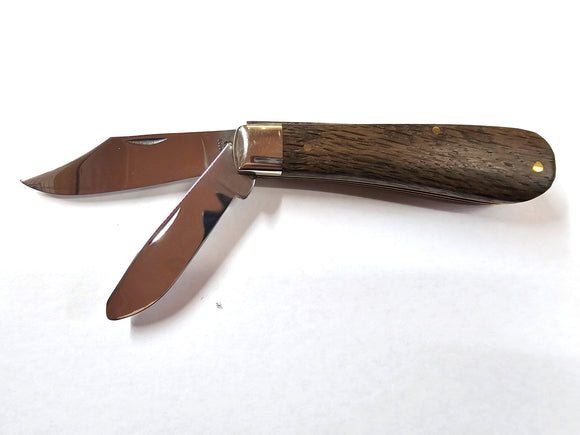 Joseph Rodgers 55mm Clip Point & a 50mm Castrator Knife with Dark Oak Scales