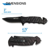 MTECH USA MT-424BHK Tactical Rescue Folding Knife -  19.68 cm (7.75″)