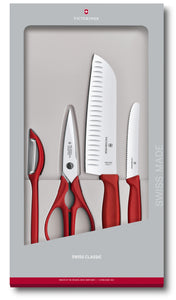 Victorinox Swiss Classic Kitchen Knives - 4 pc - Red