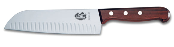 Victorinox Santoku Knife - Wide Blade - Modified Maple Handle - Fluted Edge - 17cm (7